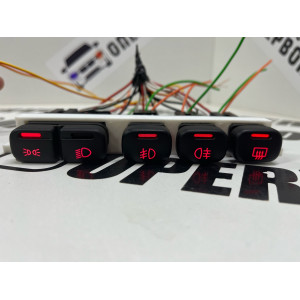 Пересвеченные кнопки салона для ВАЗ 2113-2115 (Красные)